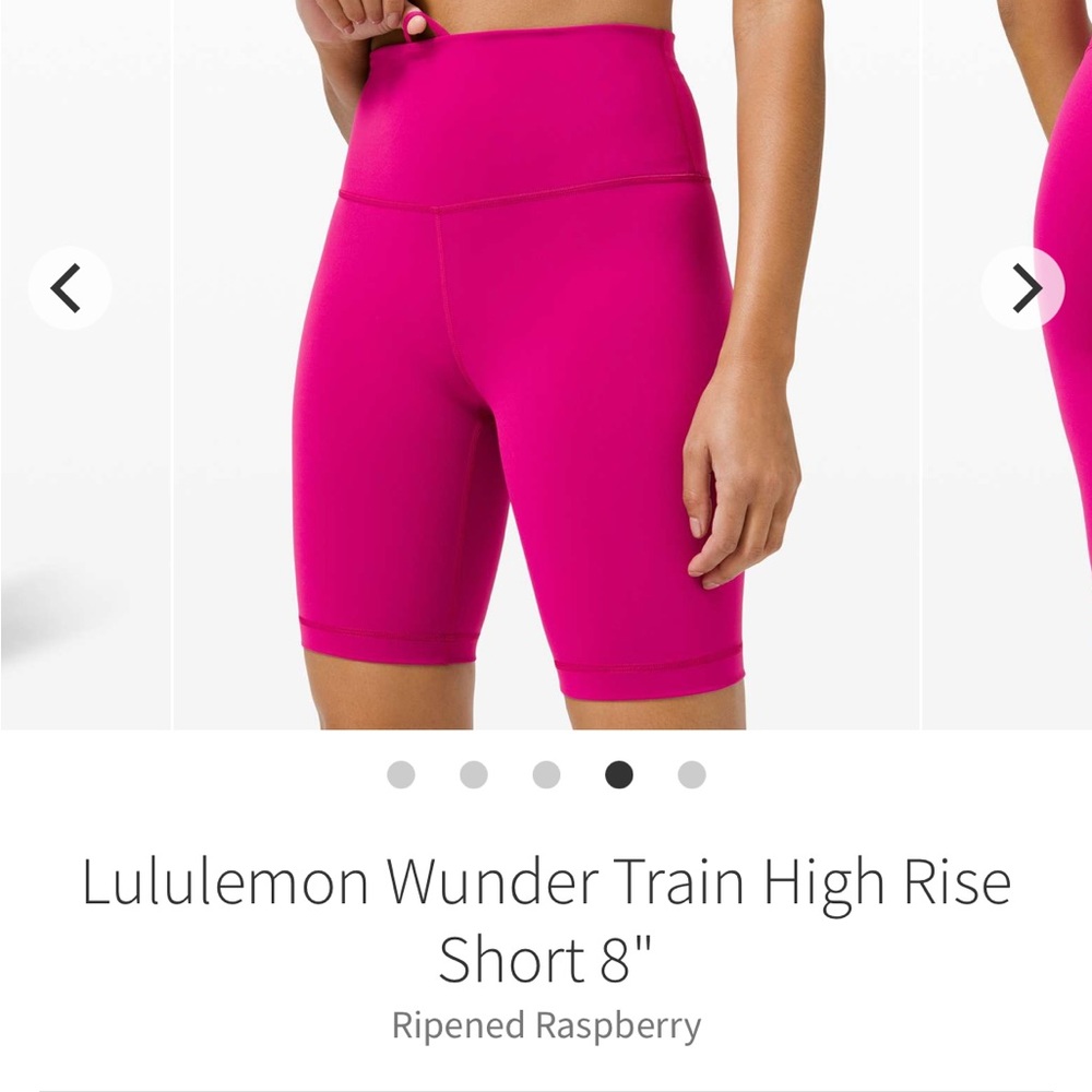 Lululemon wundertrain high rise short 8” size 8, color Ripened Raspberry